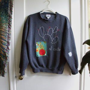 El Cacto Embroidered & Sewn Crewneck Sweater